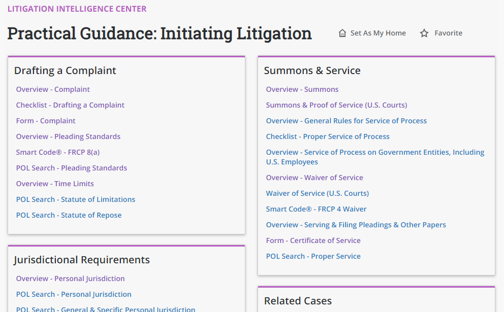 Bloomberg Law: Litigation Practical Guidance | Jenkins Law Library